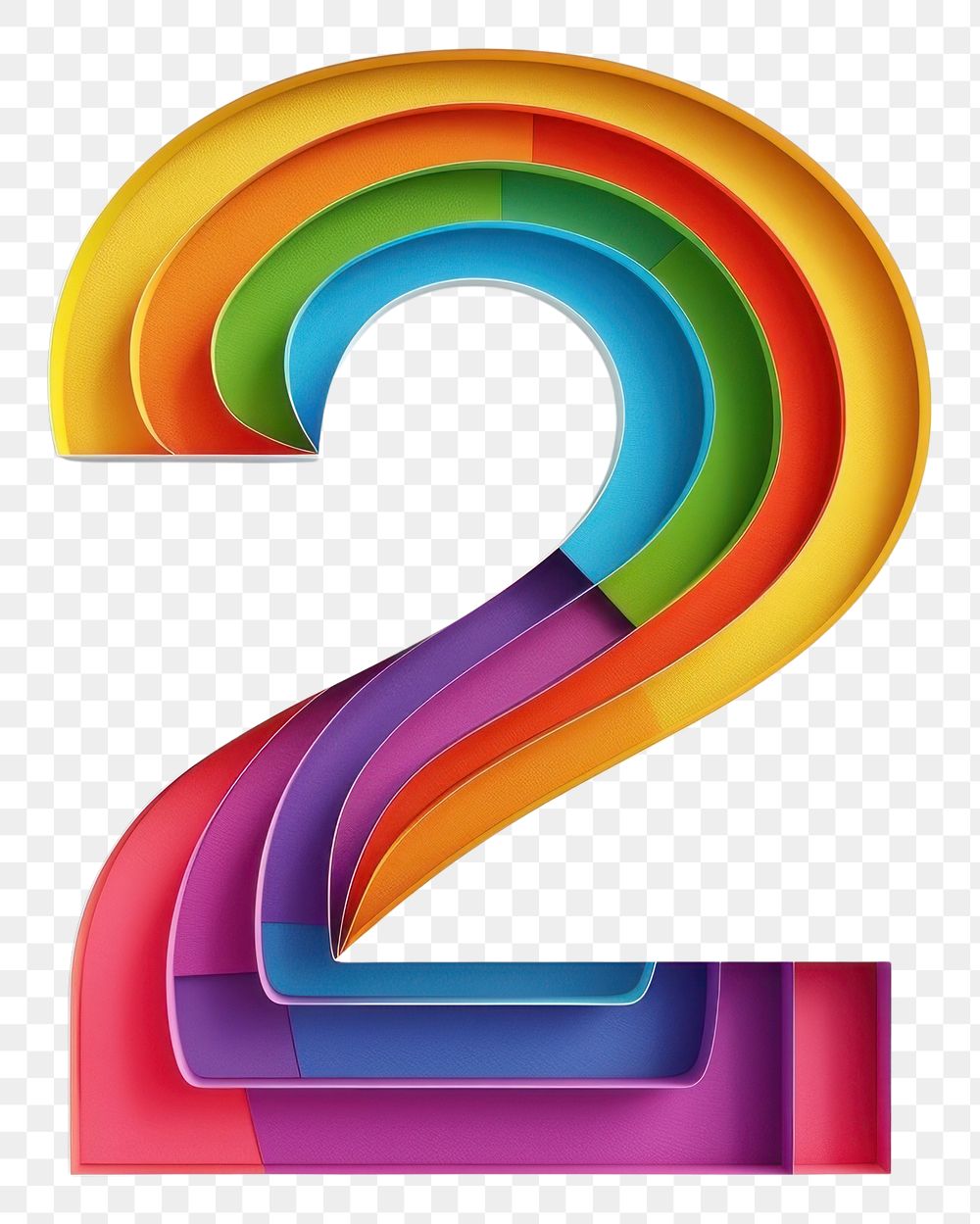 PNG Rainbow with number 2 letterbox mailbox symbol.