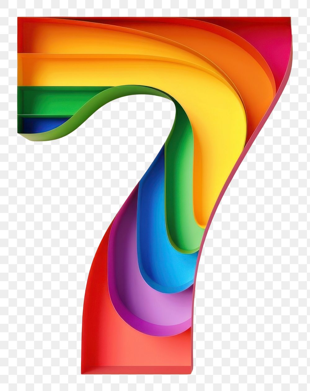 PNG Rainbow with number 7 art graphics symbol.