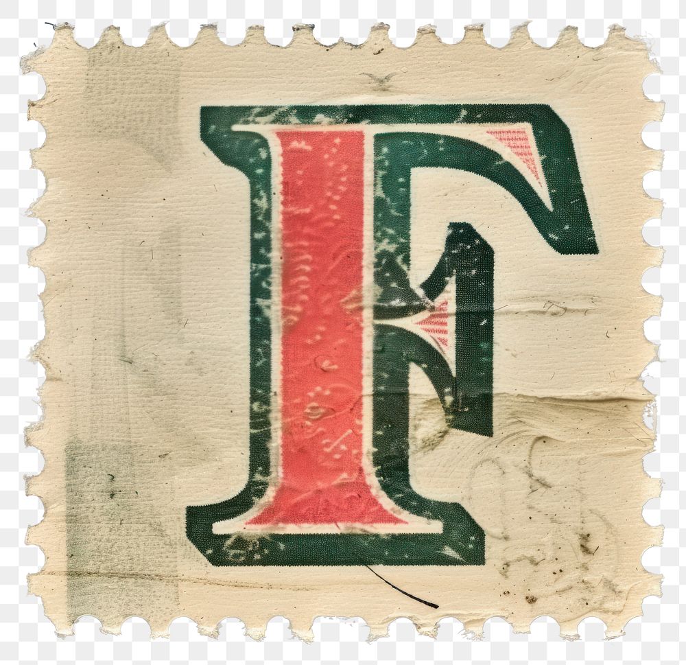 PNG  Stamp with alphabet F text font art.