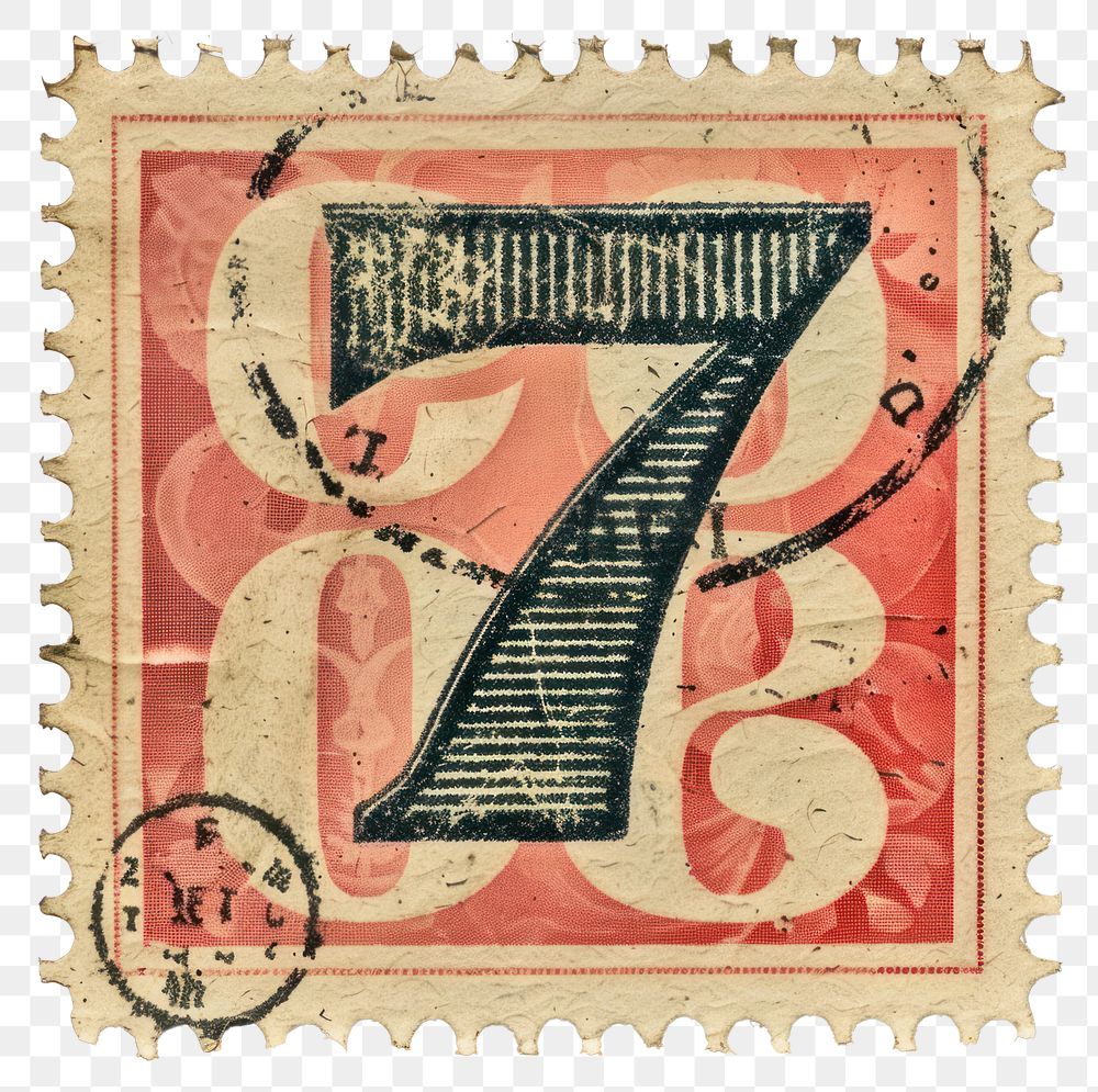PNG  Stamp alphabet number 7 font text art.