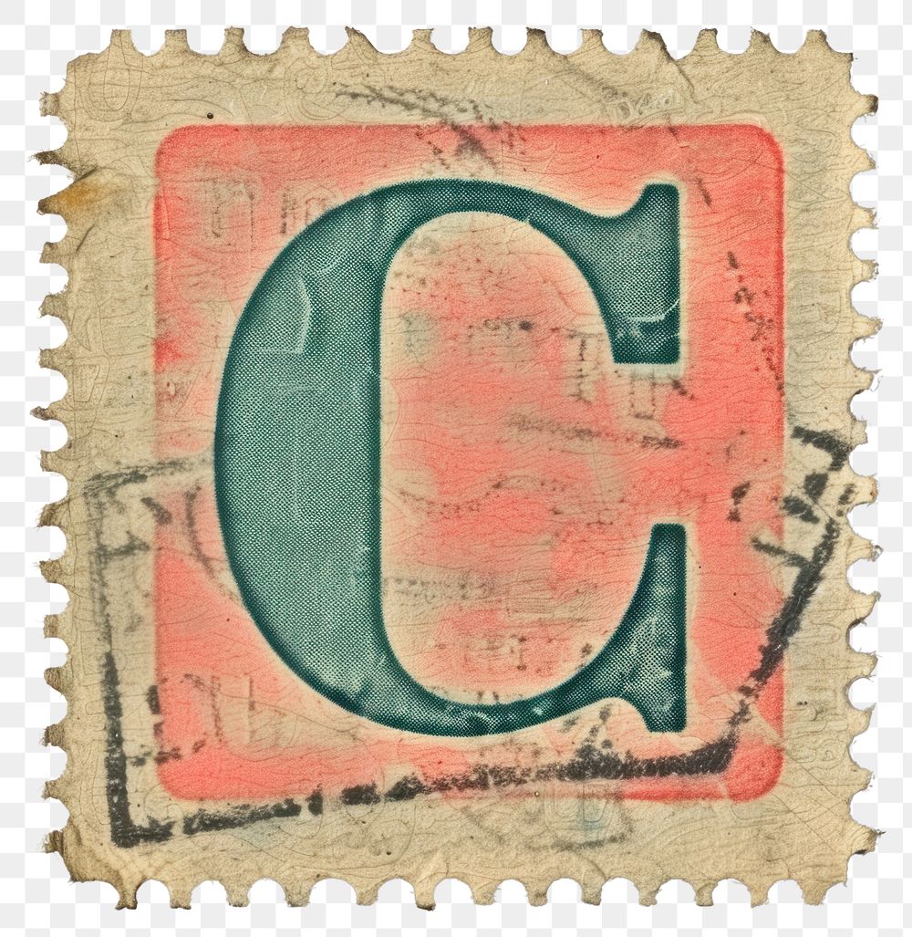 PNG  Postage stamp alphabet C font text art.