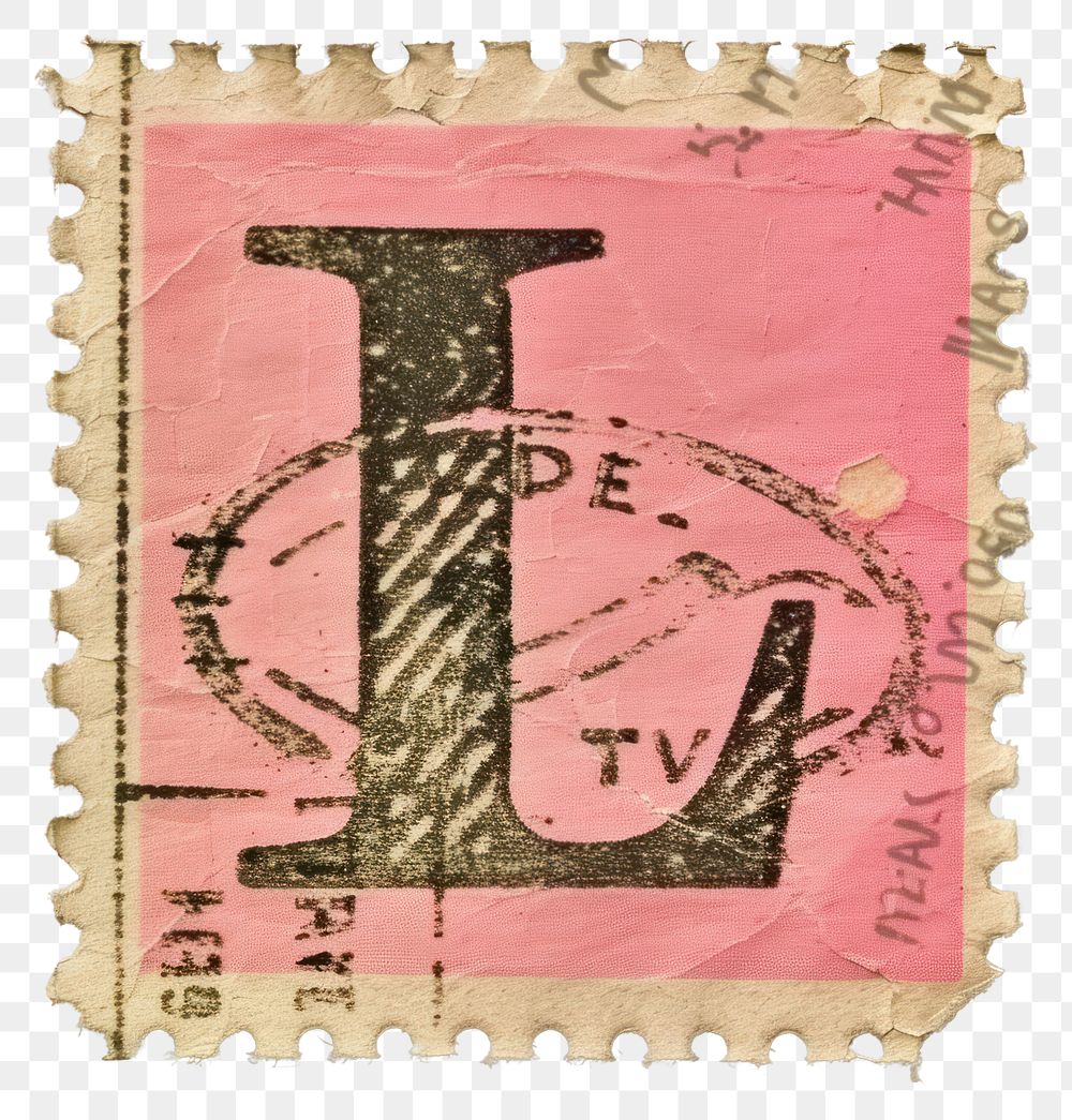 PNG  Stamp with alphabet L paper text font.