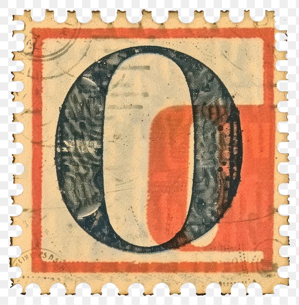 PNG  Stamp with alphabet O font art blackboard.
