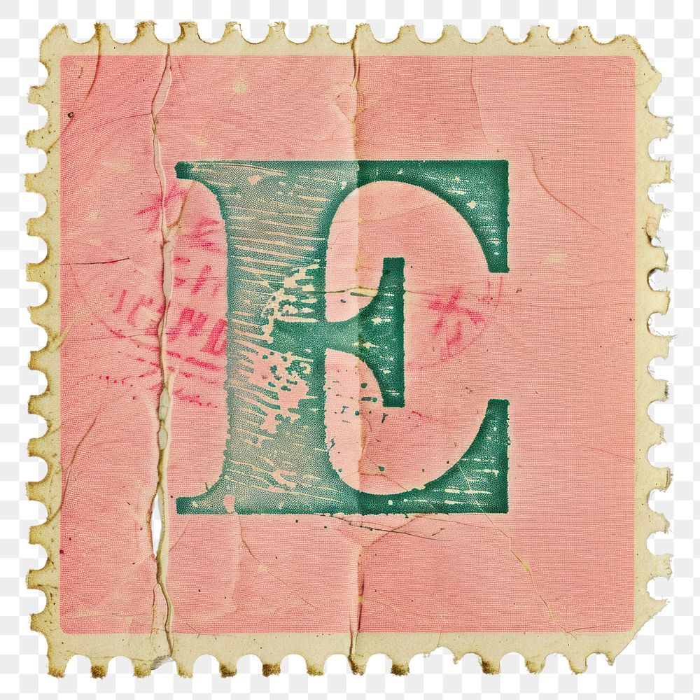 PNG  Stamp with alphabet E paper text pink.