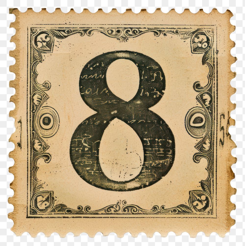 PNG  Stamp alphabet number 8 text font art.