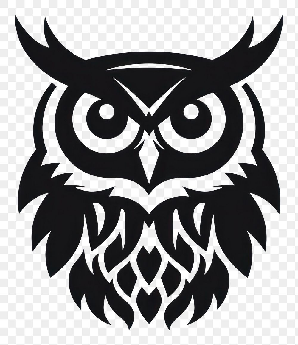 PNG Owl stencil emblem symbol