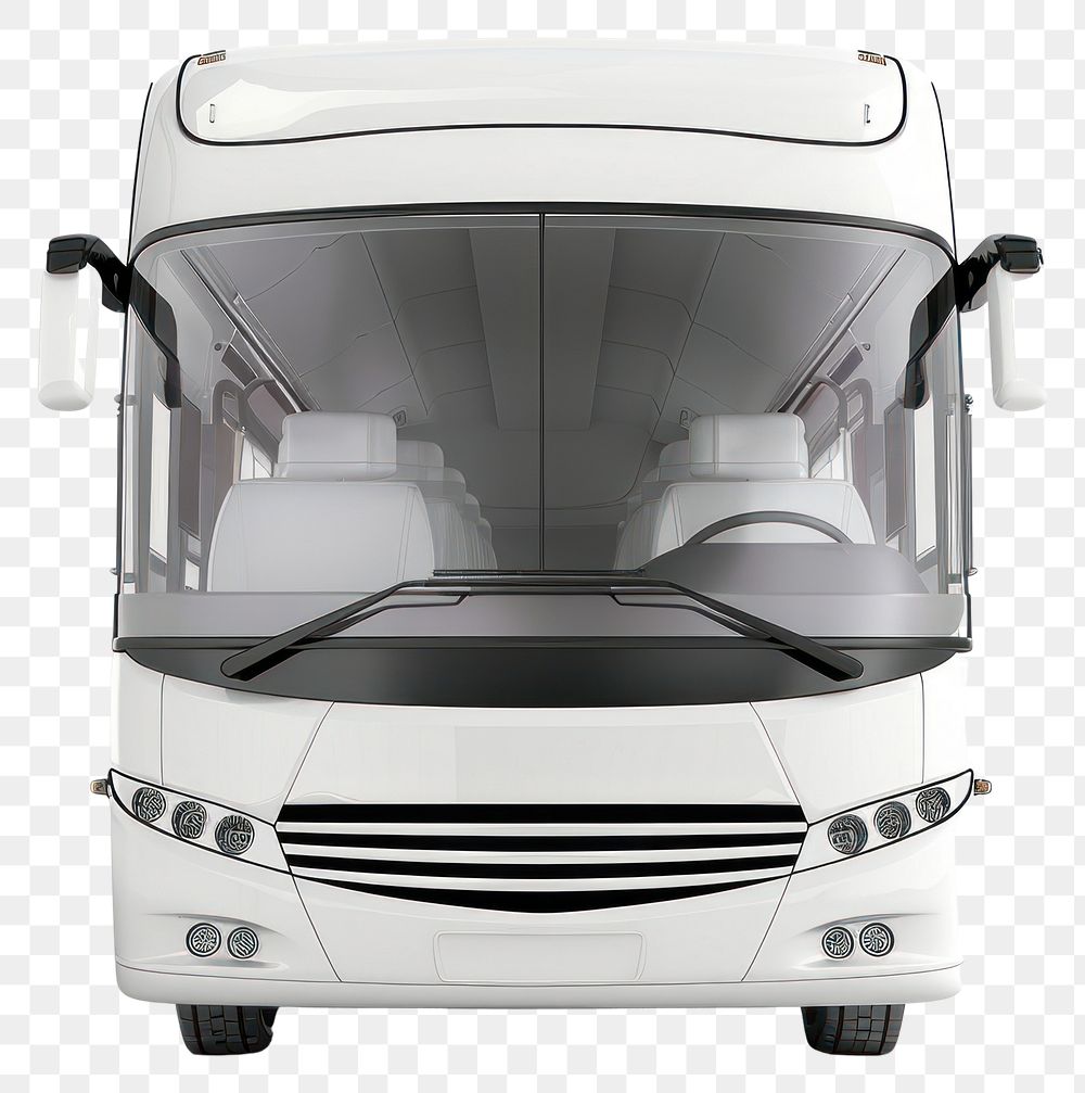 PNG  White coach bus transportation automobile windshield.