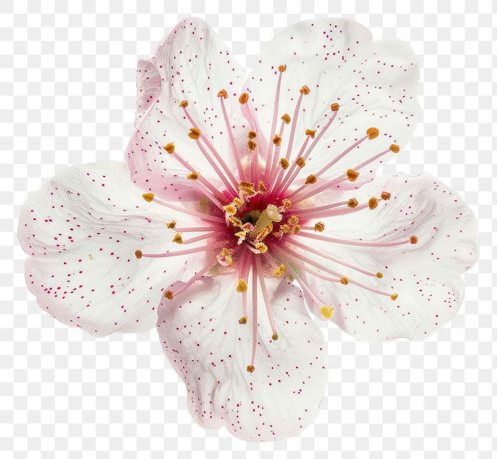 PNG Photo of cherry blossom petal flower pollen.