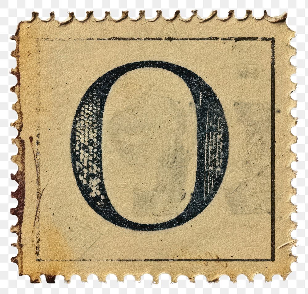 PNG  Stamp with alphabet O text font art.
