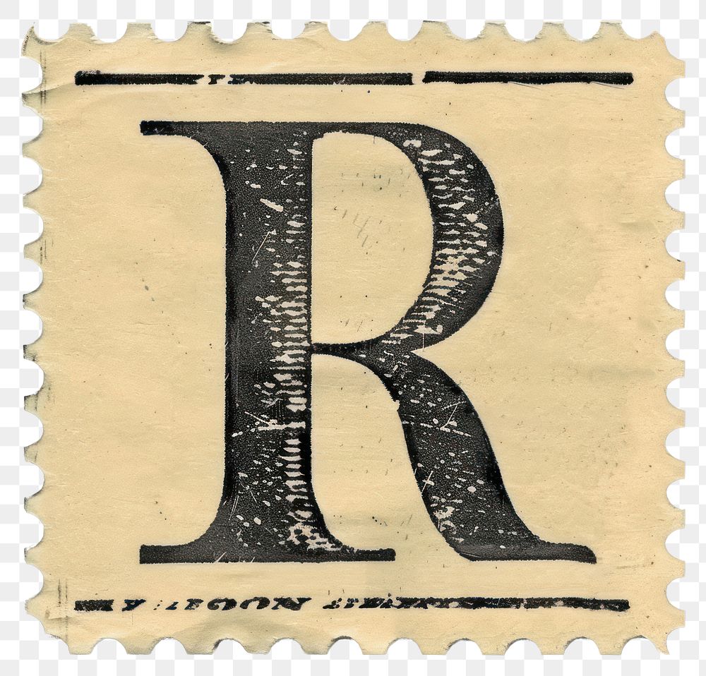 PNG  Stamp with alphabet R paper text font.