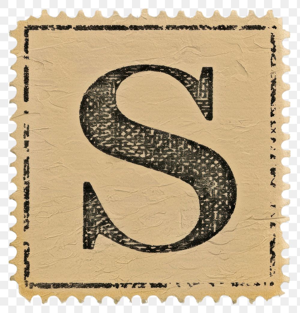 PNG  Stamp with alphabet S number paper font.