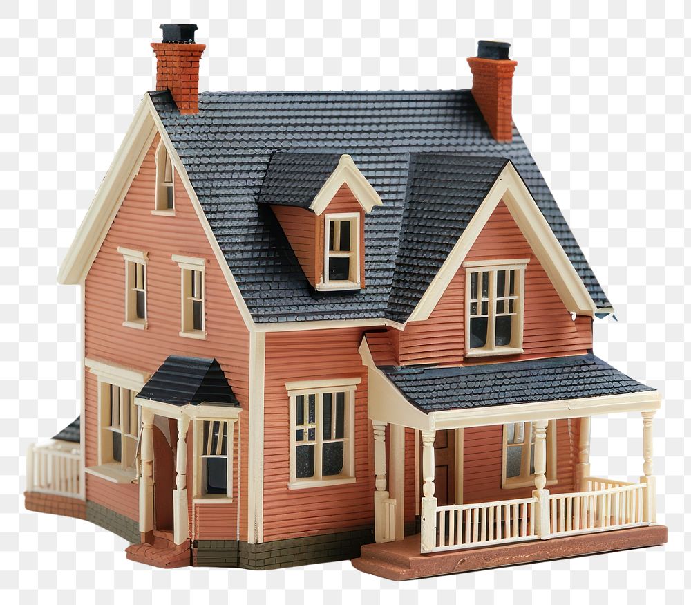 PNG Miniature house model architecture building cottage.