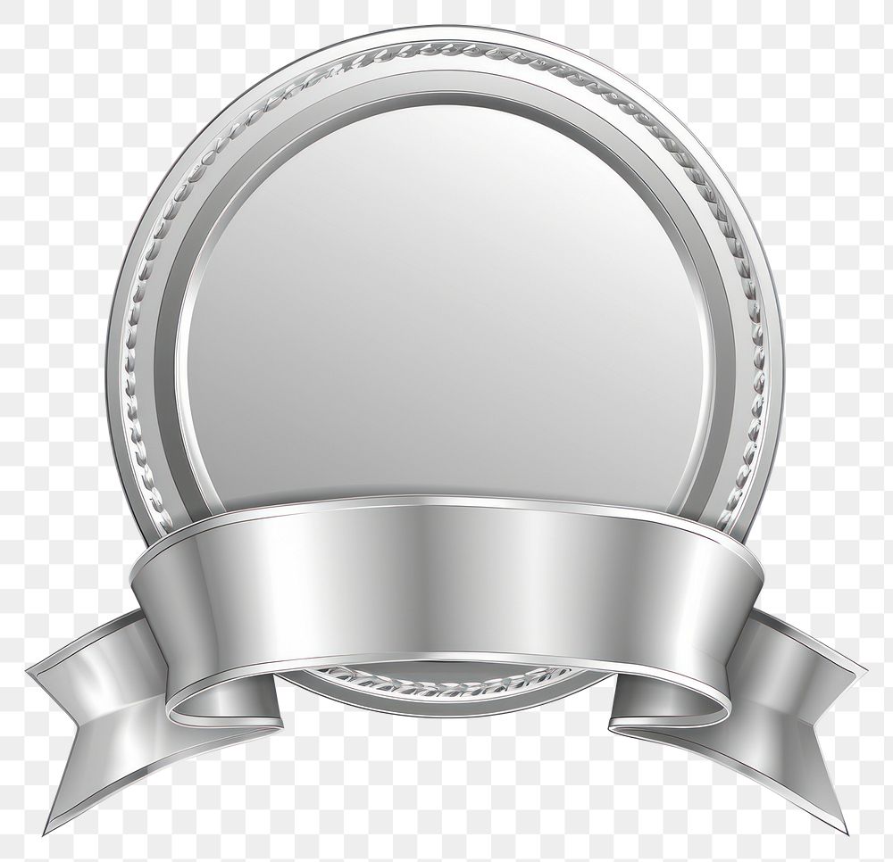 PNG Gradient silver Ribbon award badge icon bathroom indoors mirror