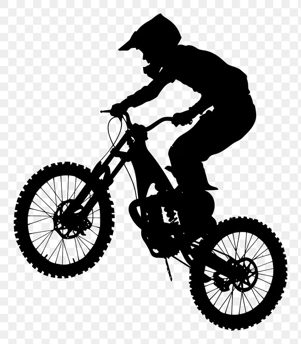 PNG Bike stunt silhouette clip art transportation motorcycle clothing.