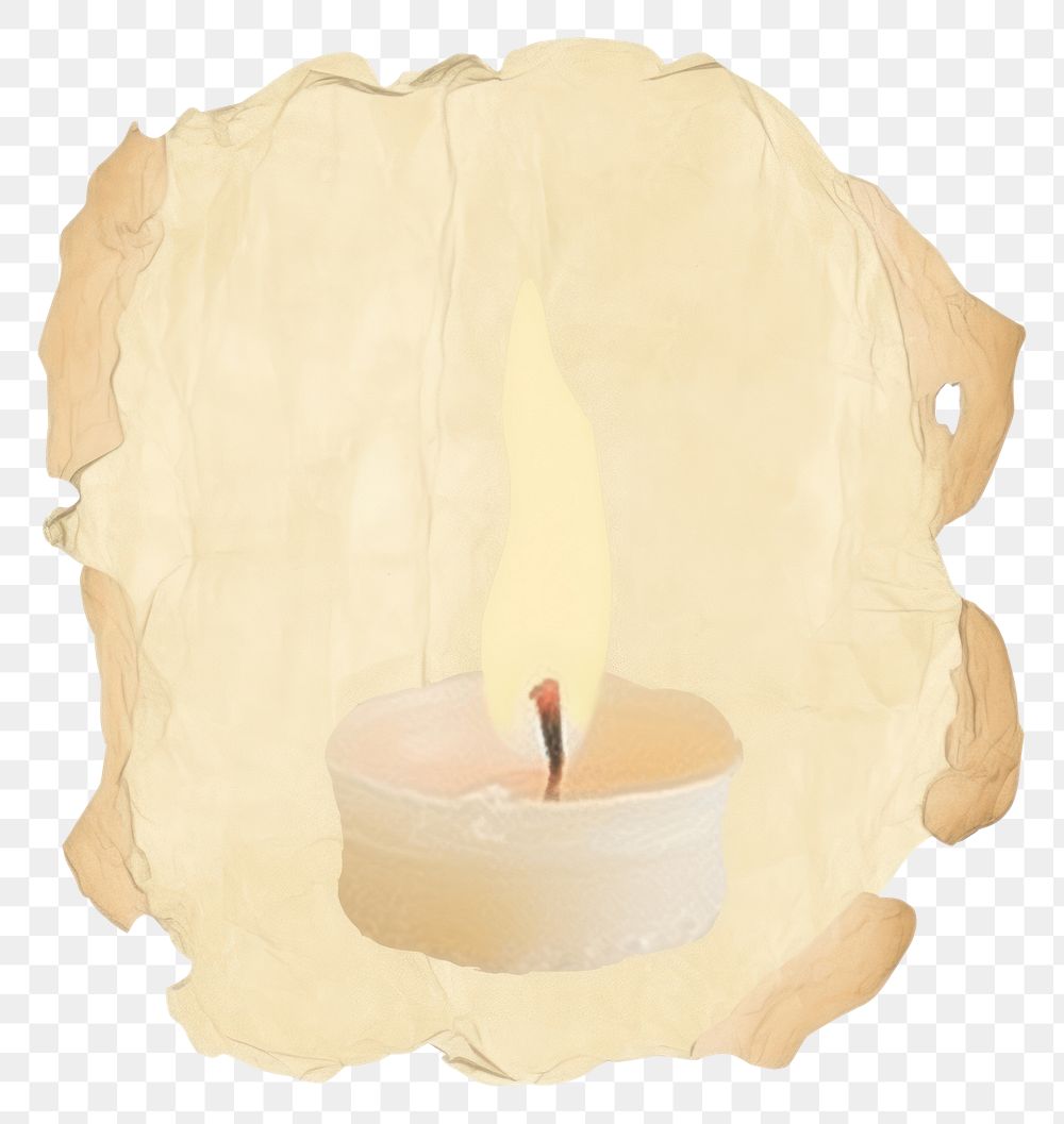 PNG Candle paper torn white background.