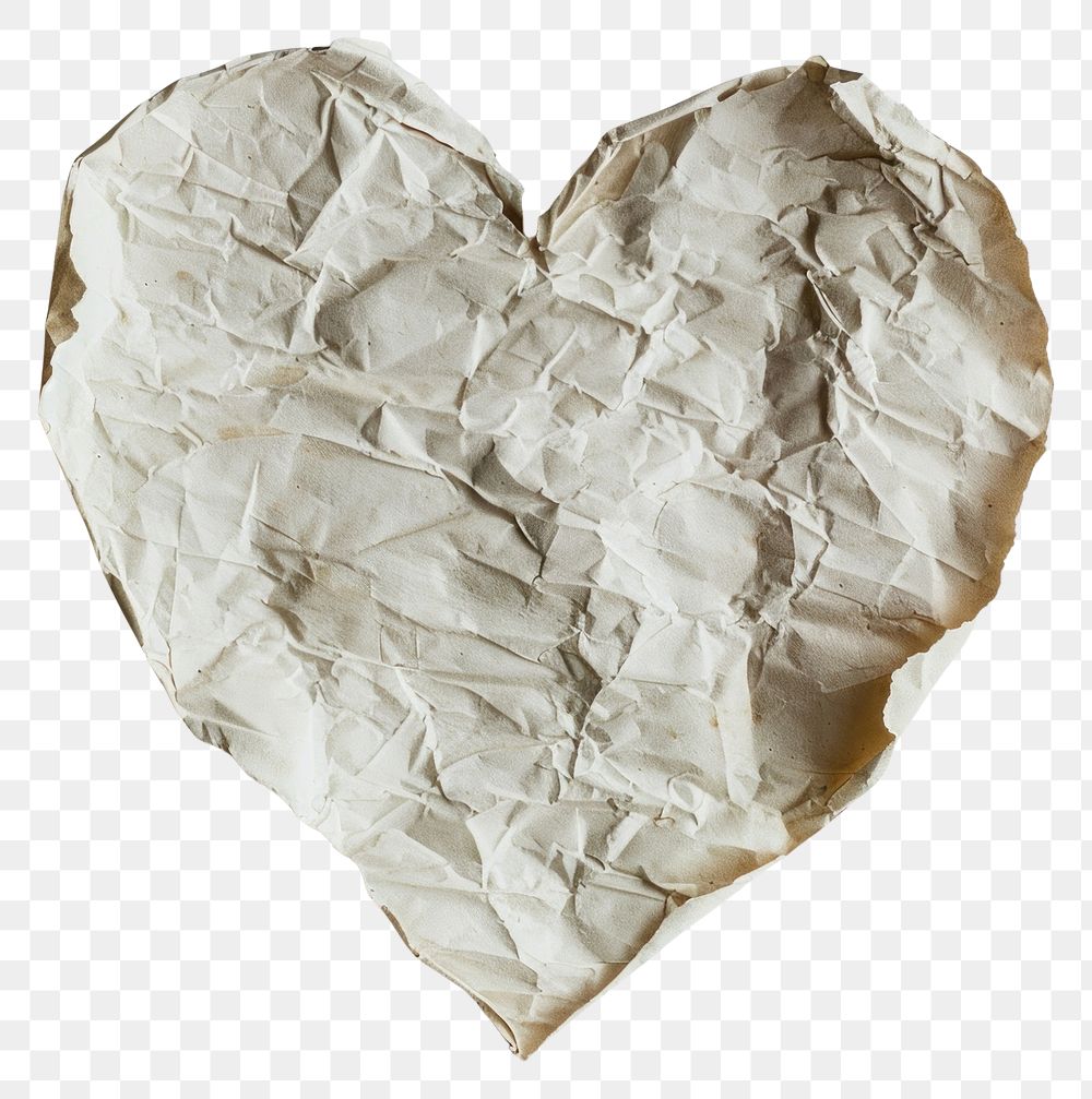 PNG Torn paper in heart shaped leaf creativity crumpled.