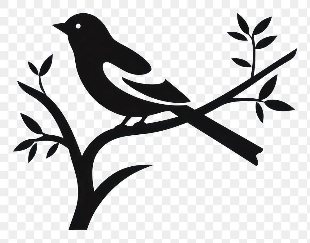PNG A bird silhouette stencil animal.