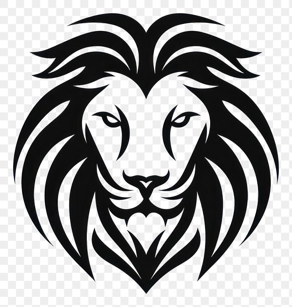 PNG A lion logo stencil symbol.
