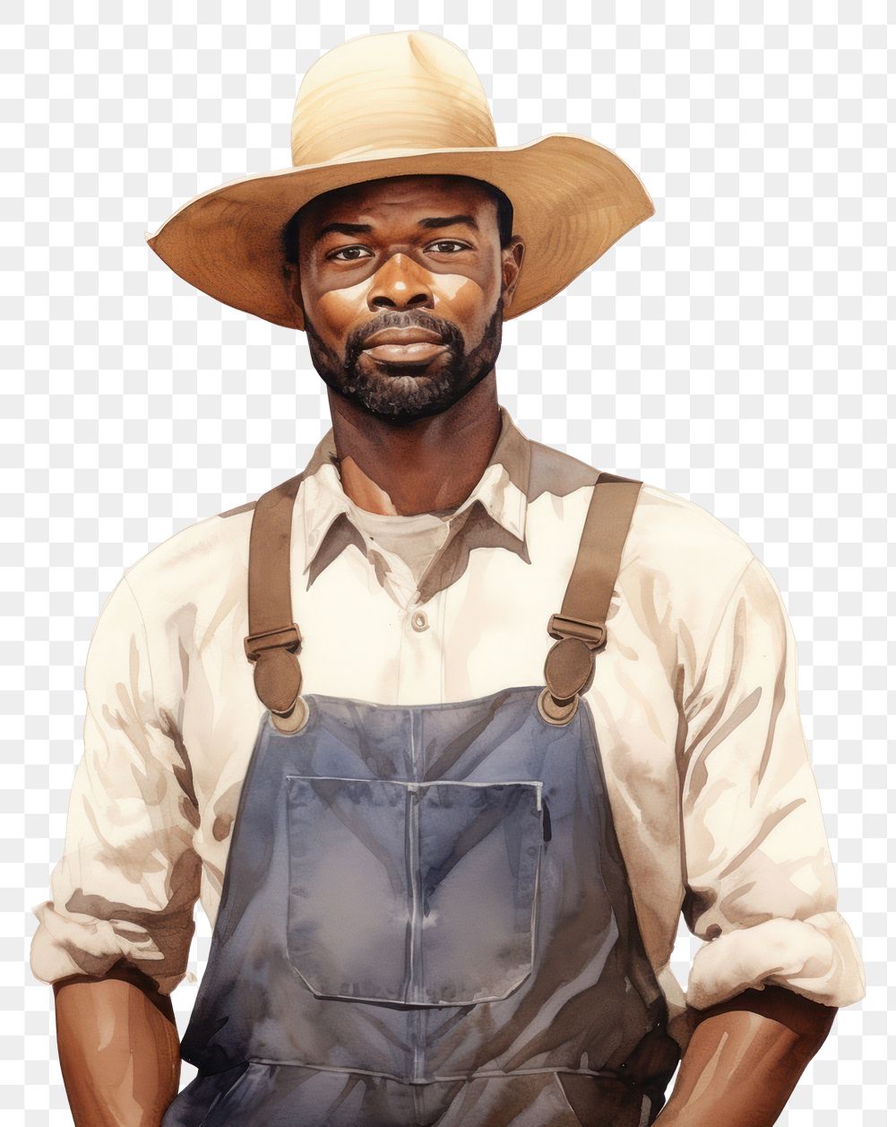 PNG African american farmer person clothing apparel.