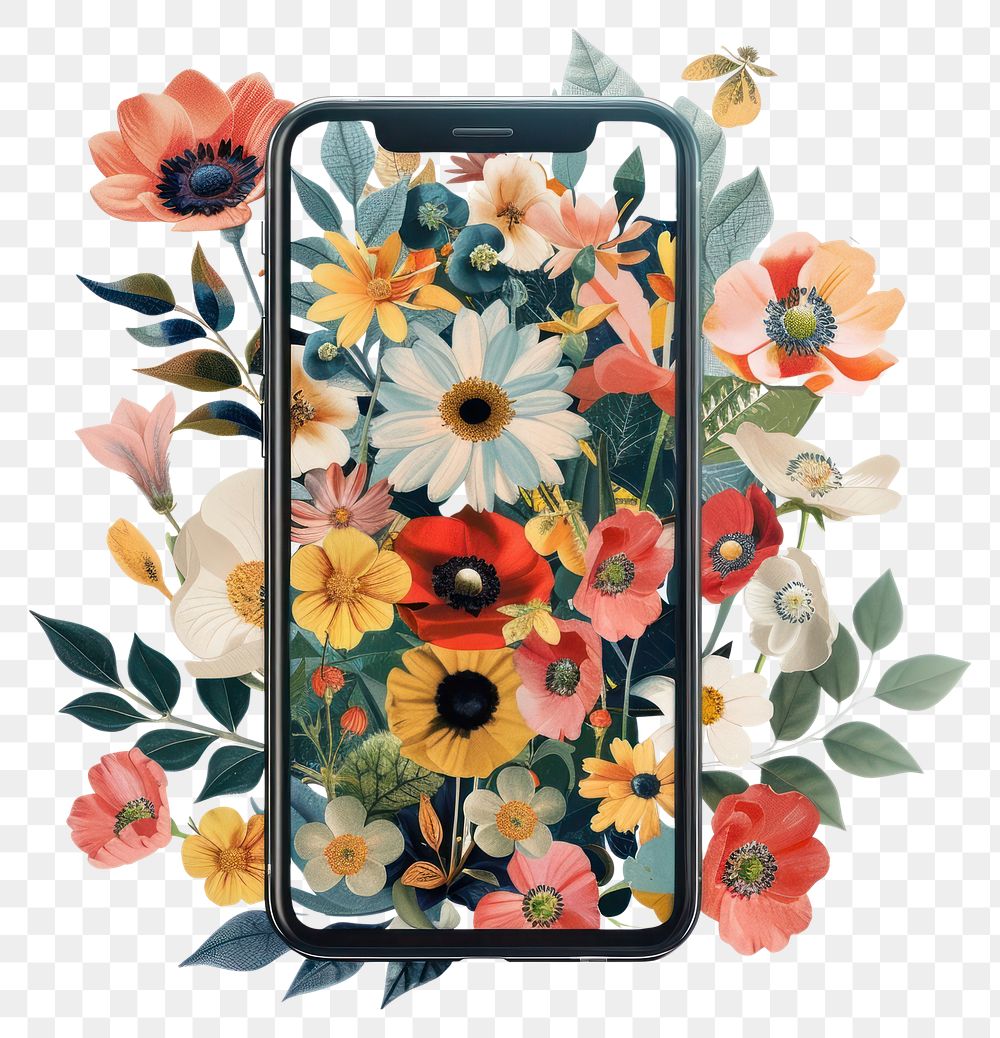 PNG Flower Collage Smartphone pattern flower electronics.