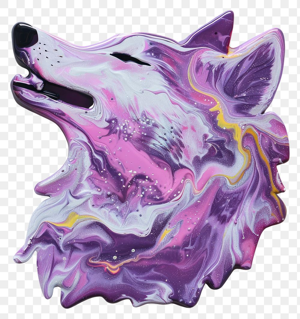 PNG  Acrylic pouring wolf accessories accessory gemstone.