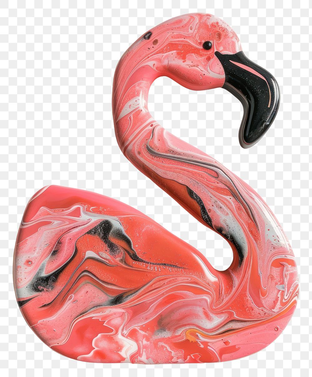 PNG  Acrylic pouring flamingo animal beak bird.