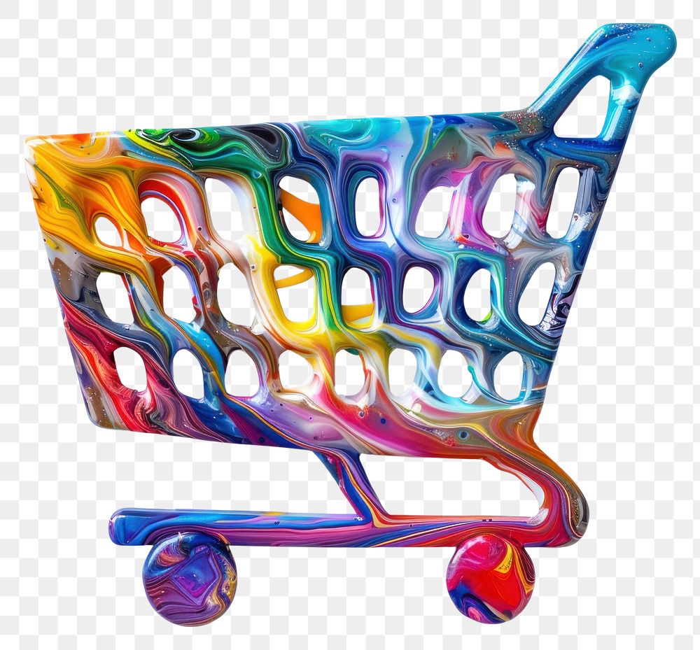PNG  Acrylic pouring shopping cart accessories accessory pottery.