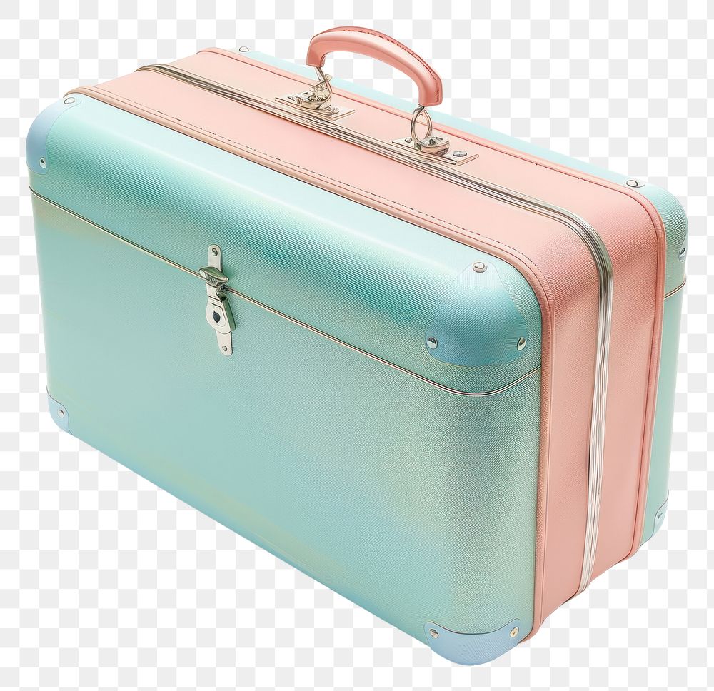 PNG Pastel travel suitcase luggage white background briefcase.