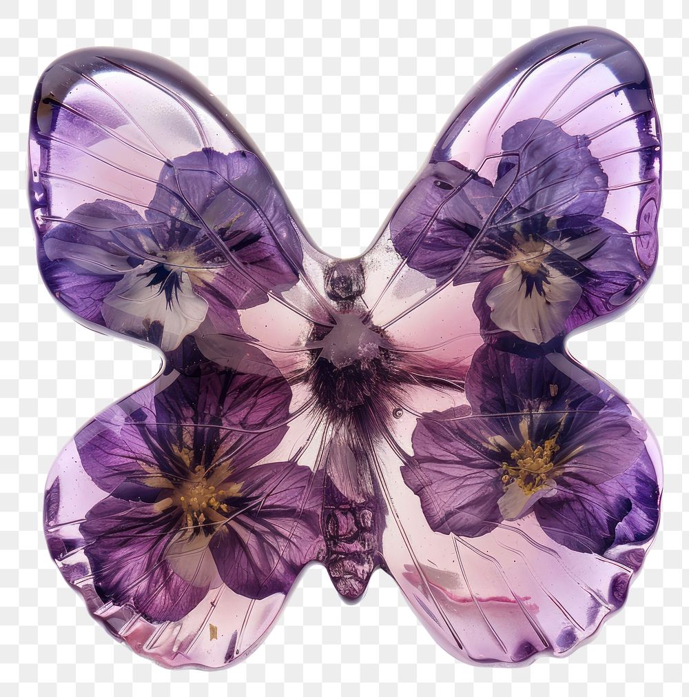 PNG Flower resin butterfly shaped accessories accessory amethyst