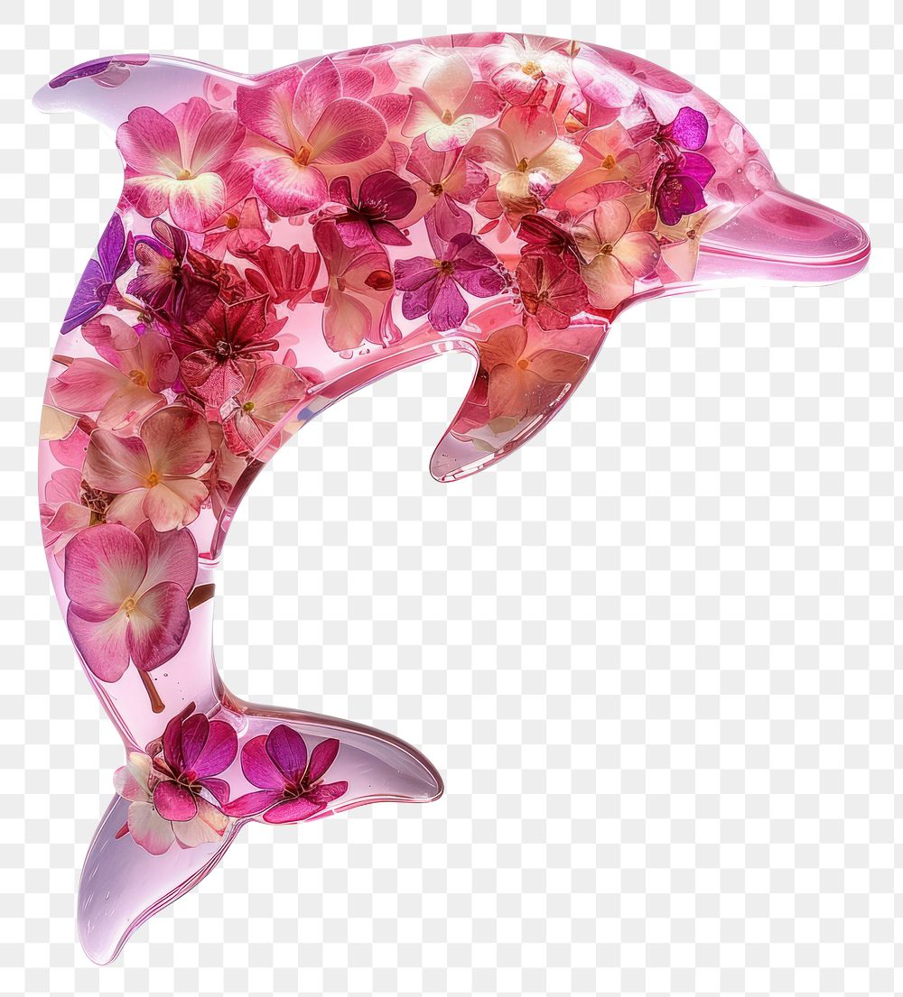 PNG Flower resin dolphin shaped accessories appliance accessory.