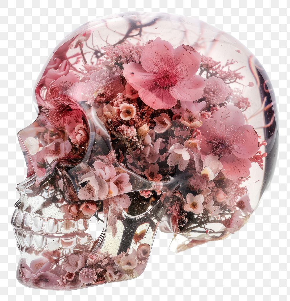 PNG Flower resin skull shaped accessories accessory clothing