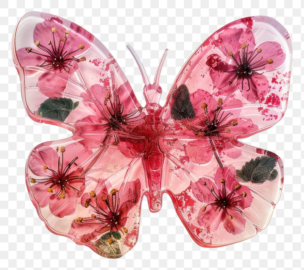 PNG Flower resin butterfly shaped accessories accessory jewelry