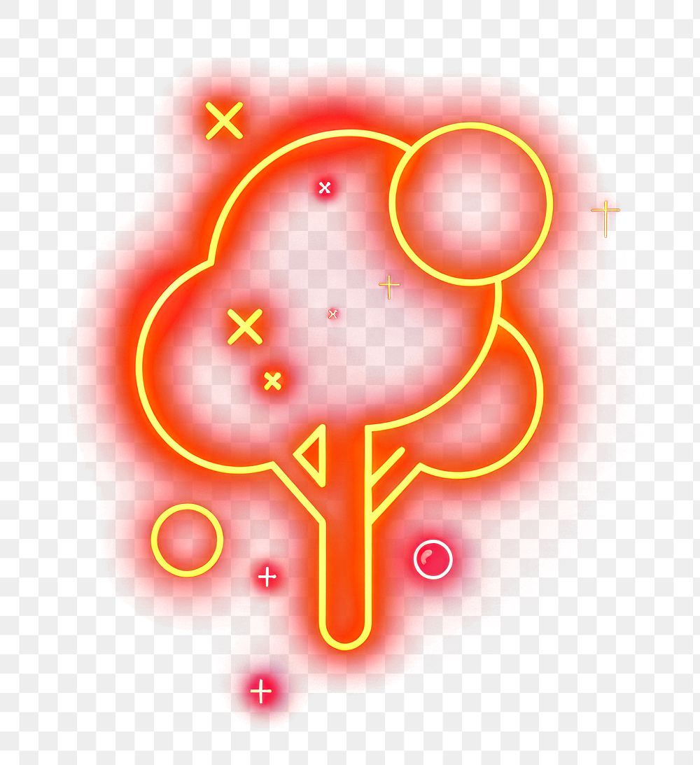 PNG Bubble tree icon neon astronomy lighting.