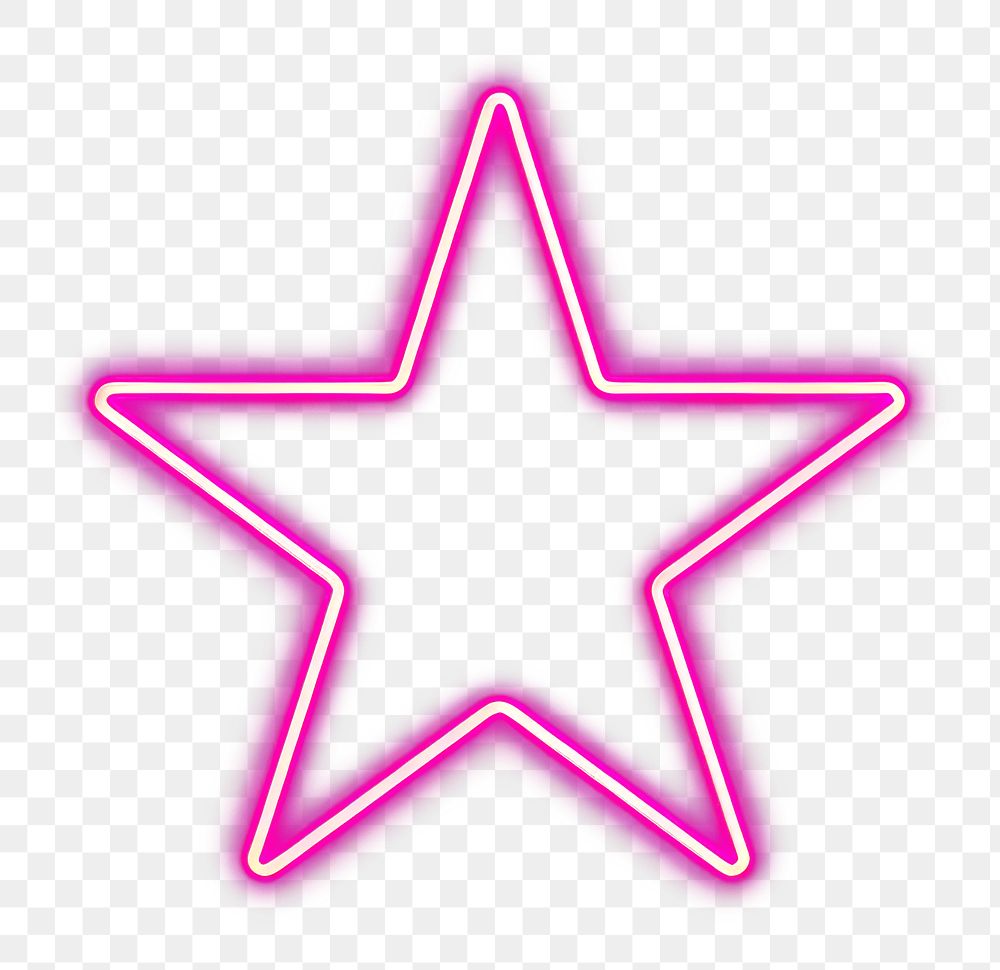 PNG Star icon neon lighting symbol