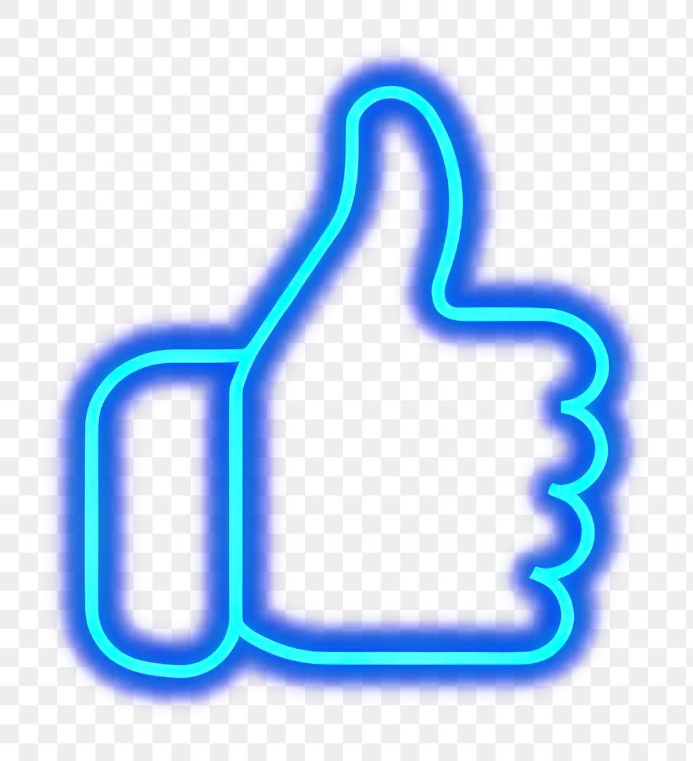 PNG Thumbs up icon neon light.