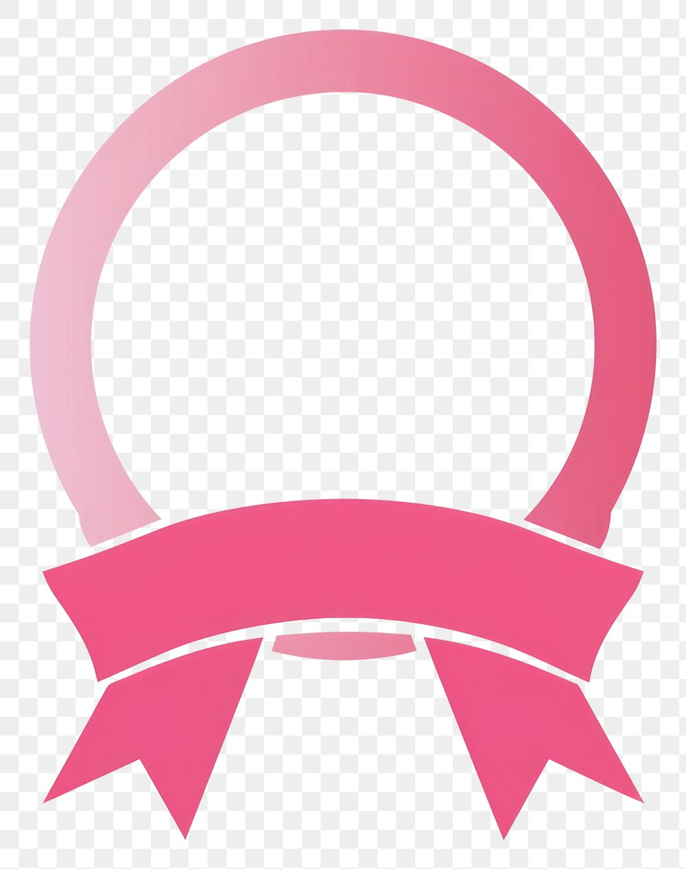 PNG Pink circle award ribbon banner letterbox mailbox symbol