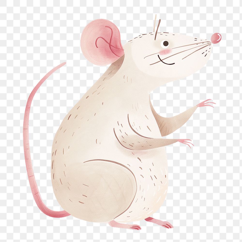 White mouse png cute animal, transparent background