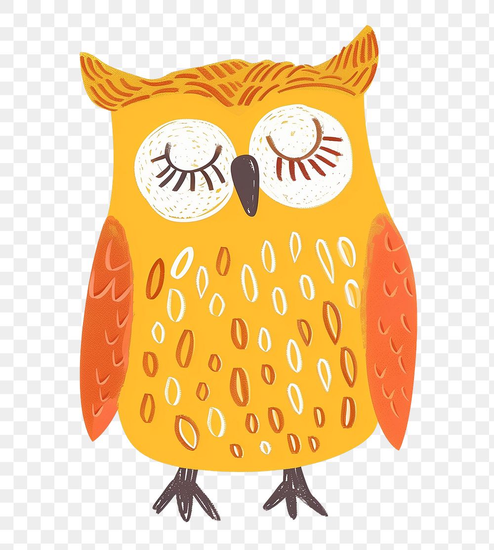 Sleeping owl png cute animal, transparent background
