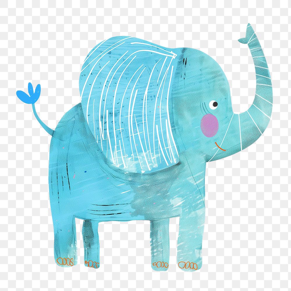Elephant png cute animal, transparent background