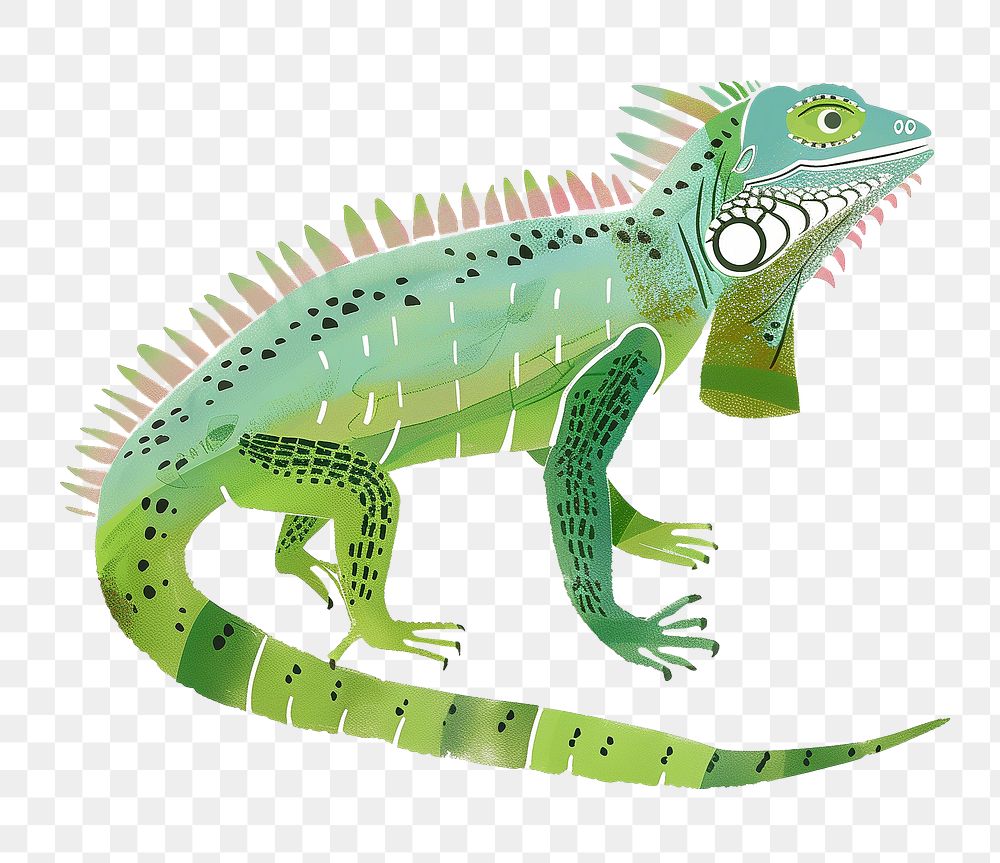 Iguana png cute animal, transparent background