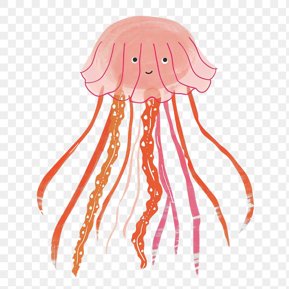 Jellyfish png cute animal, transparent background