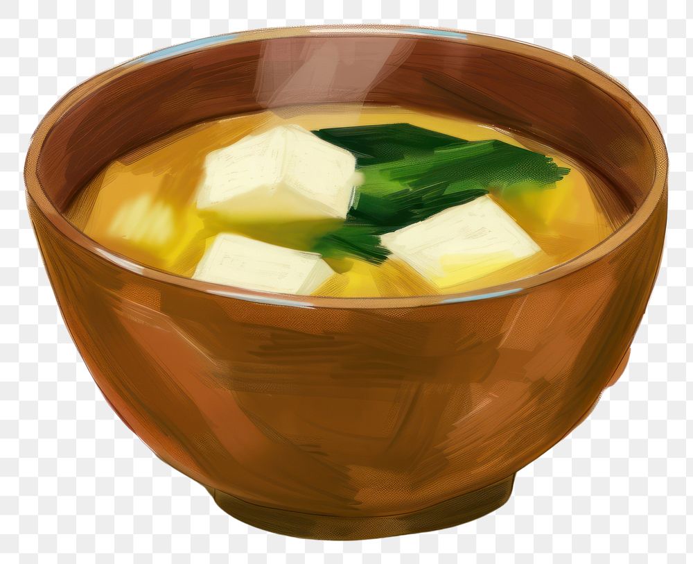 PNG Illustration of miso soup butter bowl food.