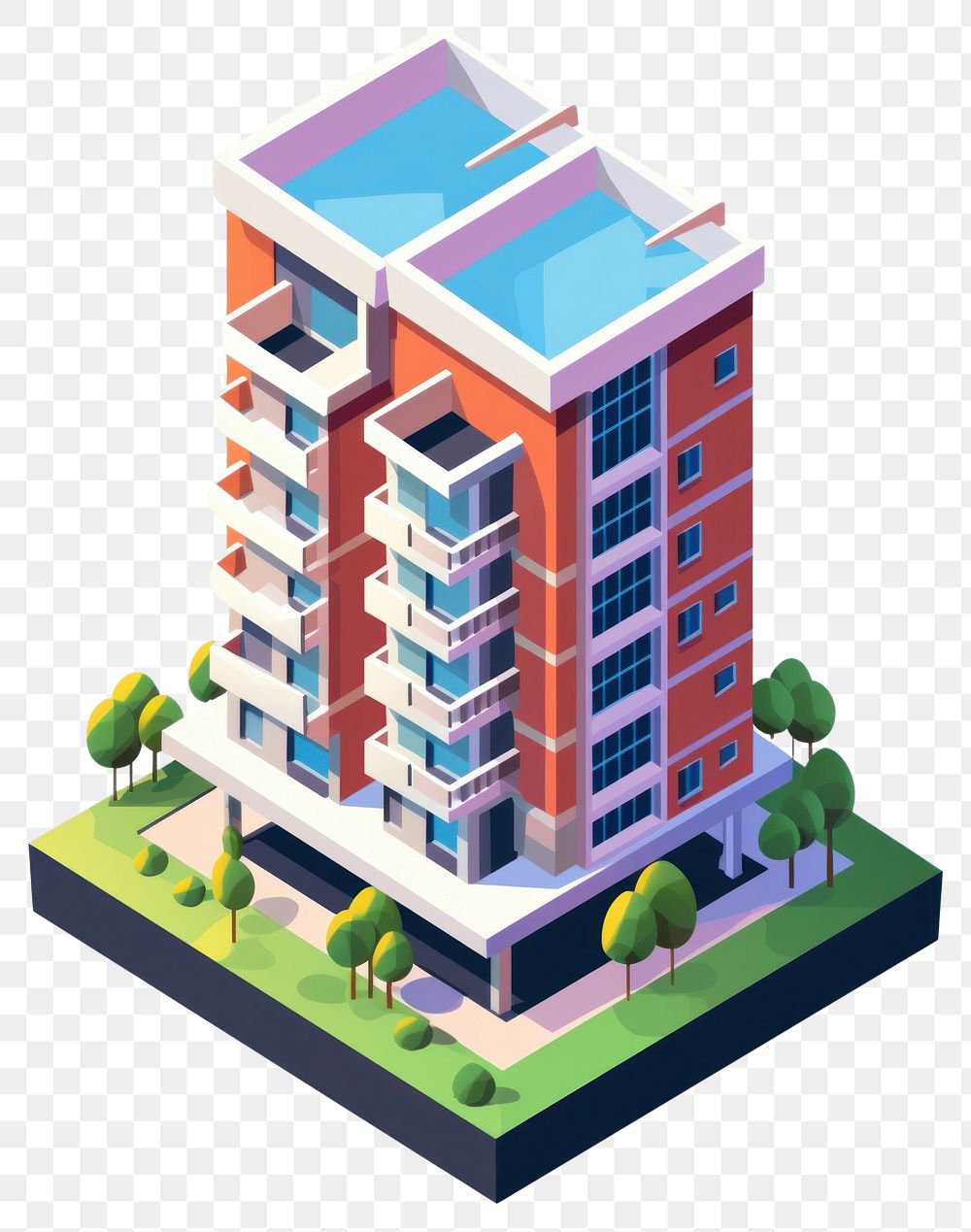 PNG Illustration of condominium architecture neighborhood building.