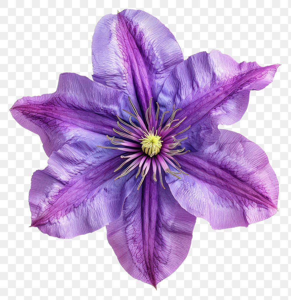 PNG Purple Clematis flower blossom petal plant.