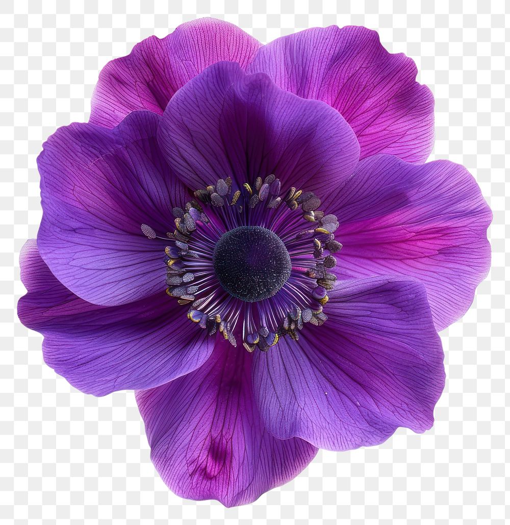 PNG Purple poppy anemone flower petal plant.