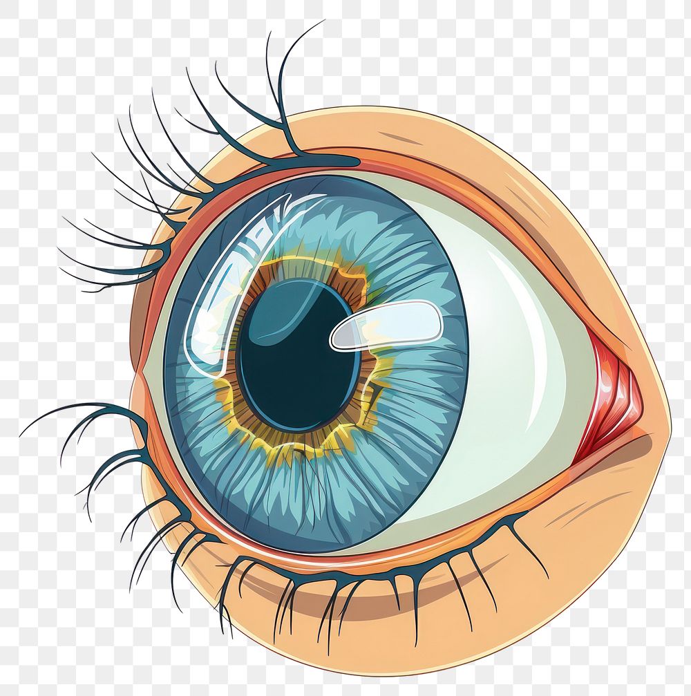 PNG Eye anatomy icon illustrated drawing sketch.