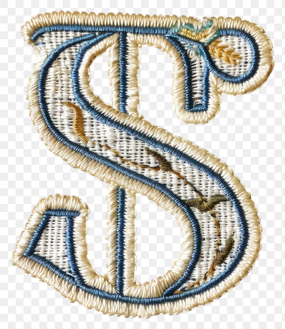 PNG Dollar sign embroidery jewelry pattern.