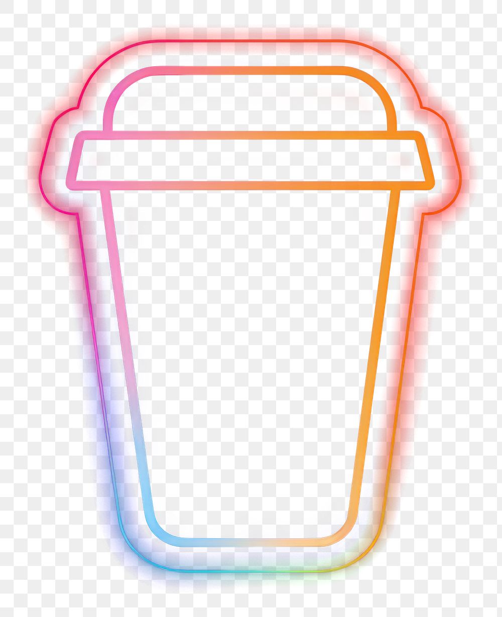 PNG Coffee paper cup neon letterbox mailbox.