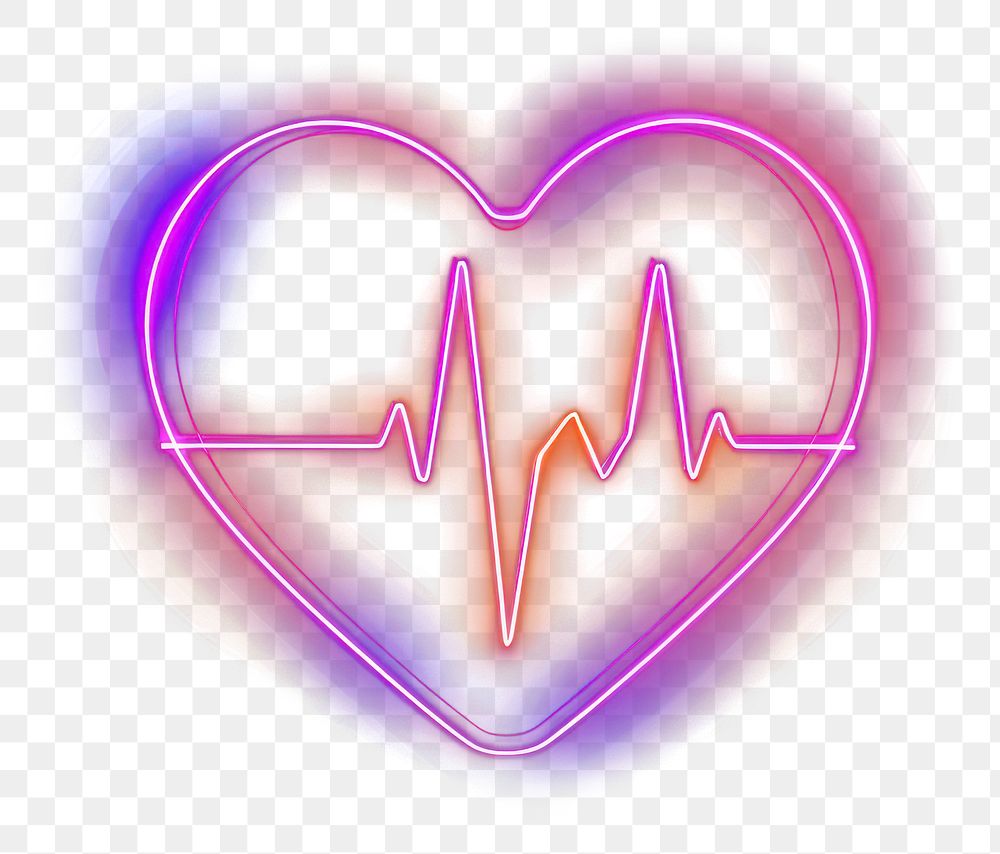 PNG Heart with pulse neon astronomy outdoors.