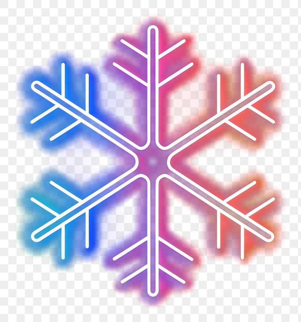 PNG Snow neon snowflake outdoors.